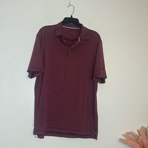 Johnnie O Red & White Pin Stripe Albatross Short Sleeve Polo Shirt Large